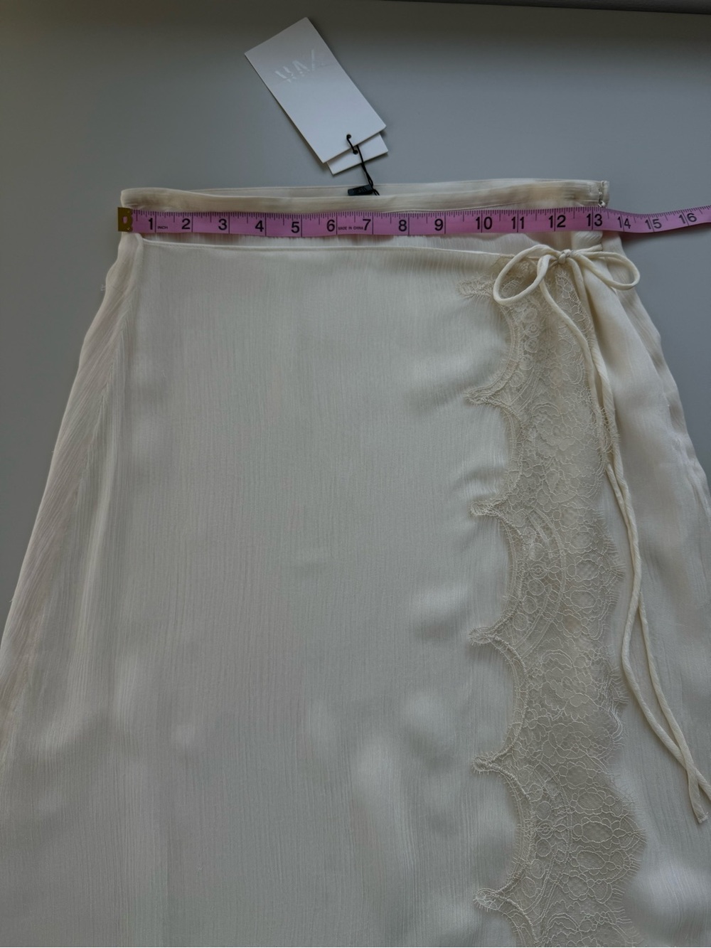 NWT Zara ZW Collection Lace Pareo Skirt Oyster-White, XS - Picture 7 of 15